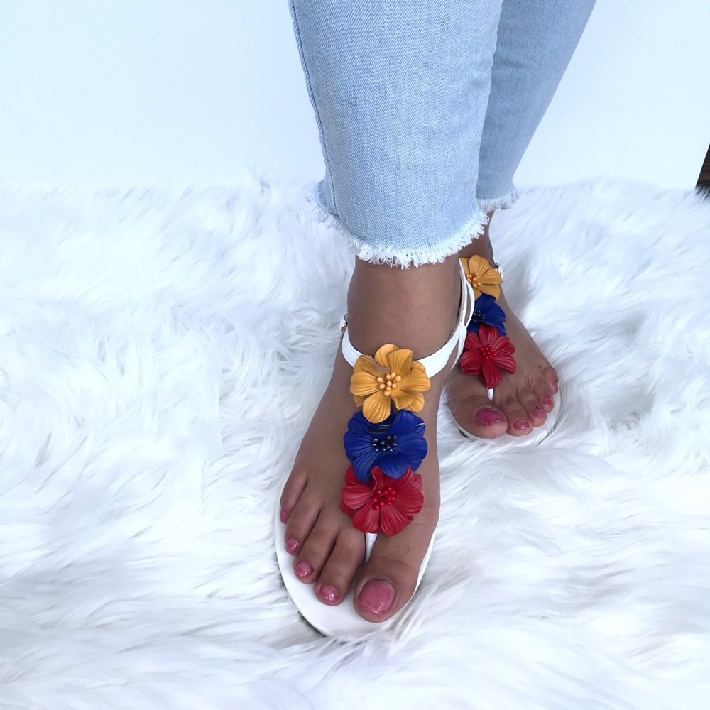 Tri-Colored Thong Sandals